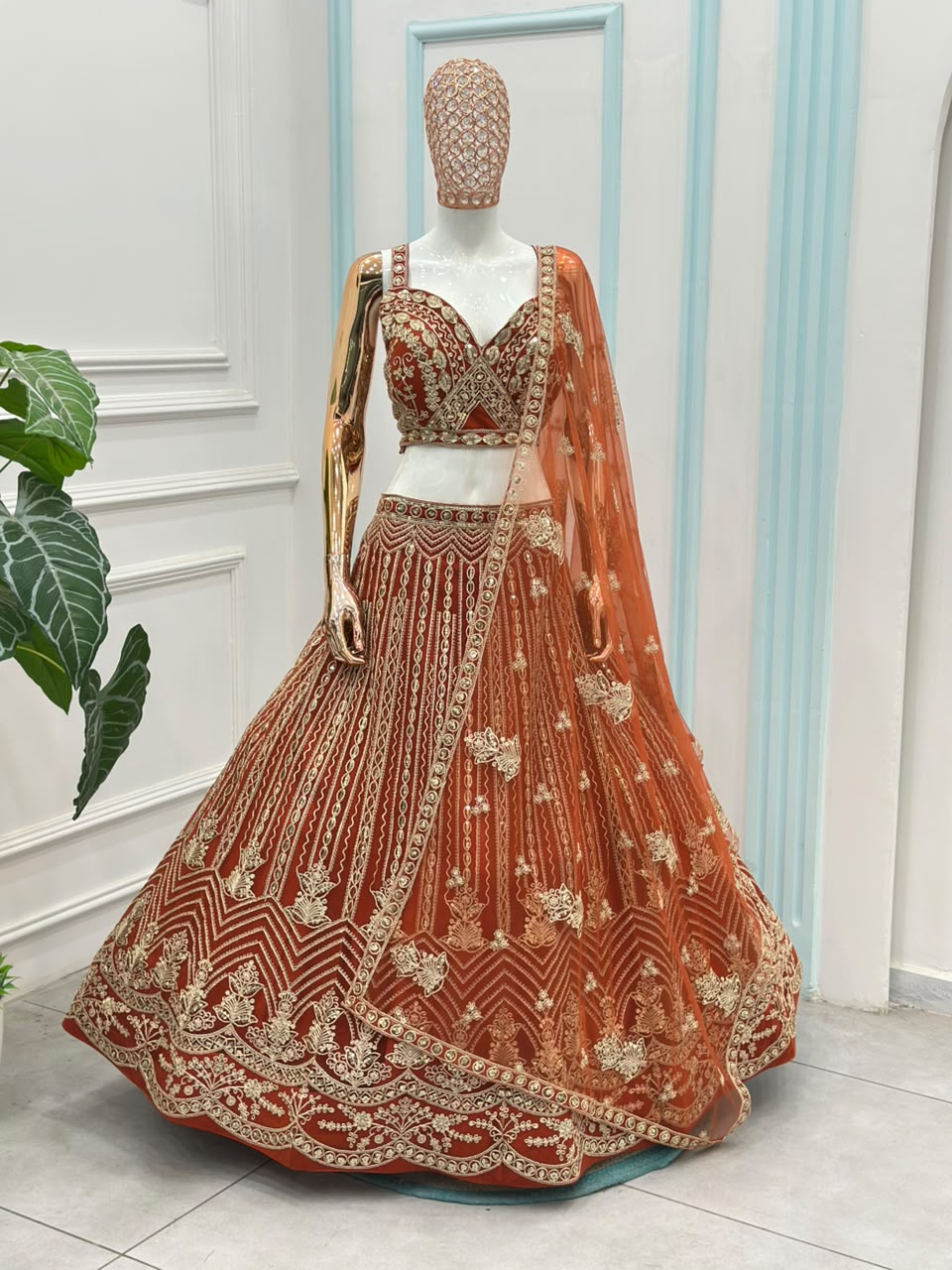 Royal Elegance Butterfly Net Sequins & Codding Embroidery Work Lehenga Choli