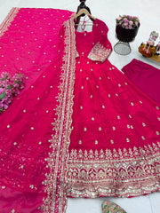 Festive Special Fendy Silk Embroidery Work Gown