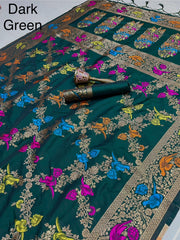 Beautiful Pure Heavy Silk Weaving Minakari Work Pallu Saree