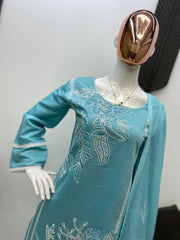 Designer Roman Silk Sequence & Embroidery Work Salwar Suit