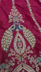 Beads Handwork Rani Hot Pink, Maroon Cherry Red, Rust Orange Latest Bridal Lehenga