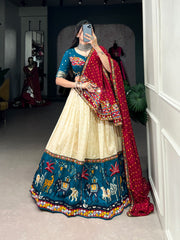 Beautiful Printed With Foil And Original Mirror Work Lehenga Choli