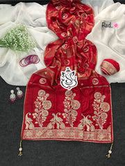 Beautiful Pure Dola Moti Hand Work Saree