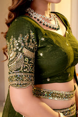 Festive Special Crunchy Silk Embroidery Zari & Sequence Beads Work Lehenga Choli