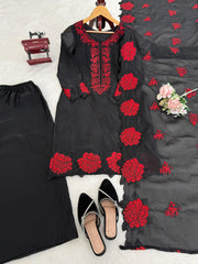 Beautiful Party-wear Fendy Silk Thread Work Salwar Suit