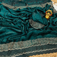 Beautiful Trending Space Silk Zarkhan Work Saree