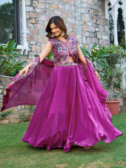 Wedding Special Fendy Silk Embroidery Sequence Thread Work Indo-Western Wear