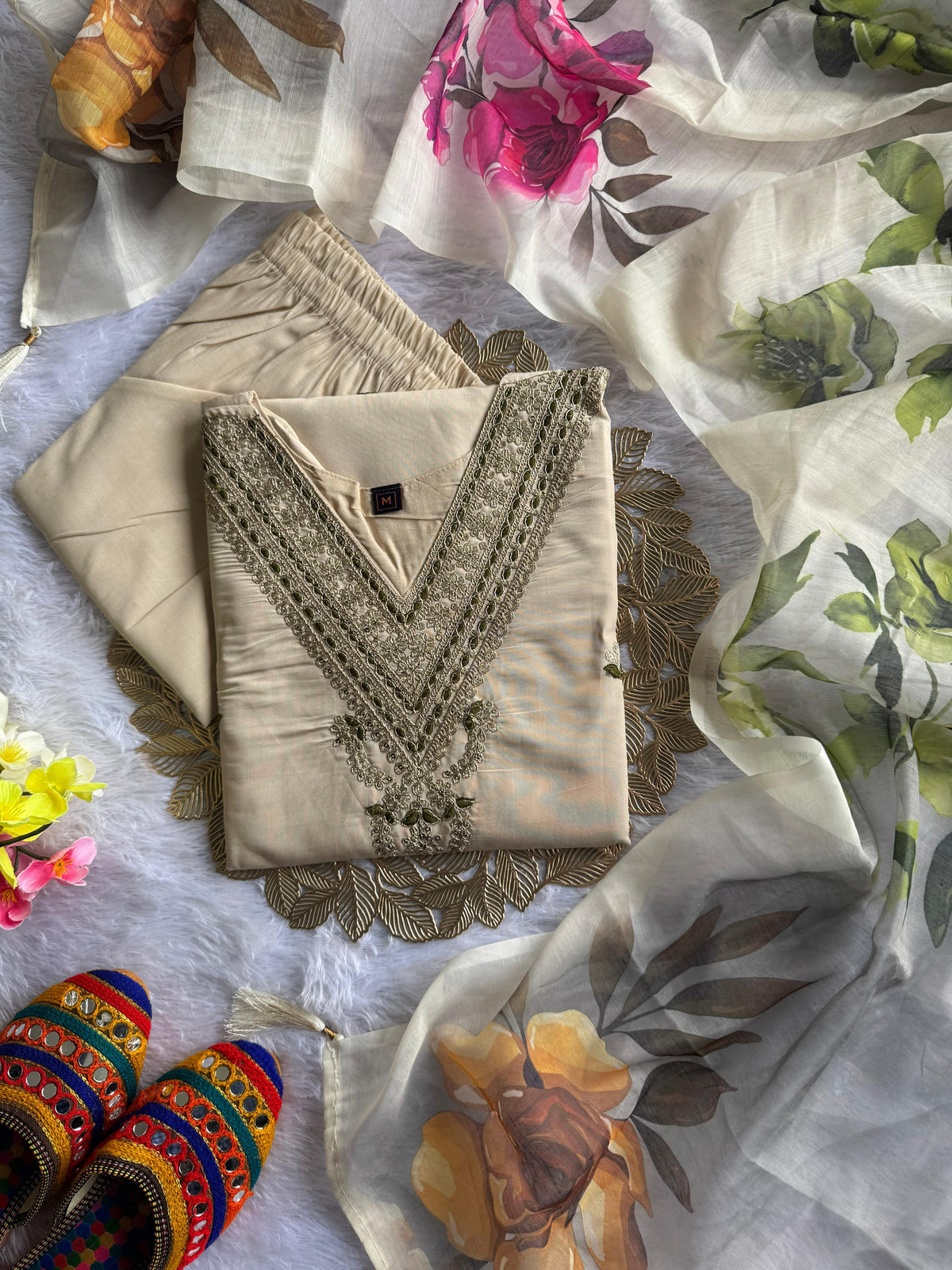 Beautiful Roman Silk Embroidery With Sequence Work Dress