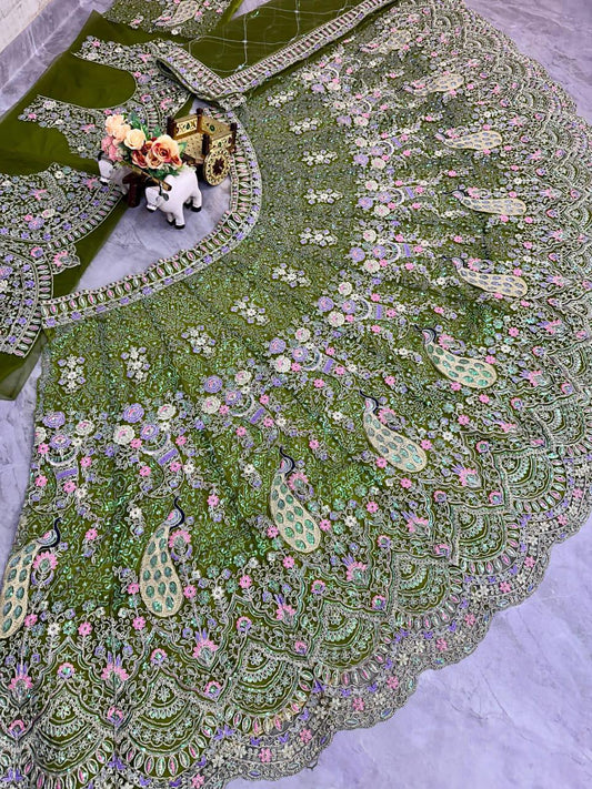 Elegant Soft Butterfly Net Sequence Work Lehenga Choli