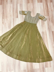 Beautiful Party-wear Fendy Designer With Beads Embroidered Work Gown