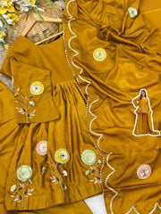 Trendy Chinon Silk Hand Patch Gota Work Sharara