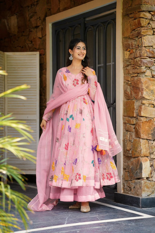 Beautiful Designer Georgette Embroidery & Sequence Work Gown