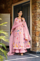 Beautiful Designer Georgette Embroidery & Sequence Work Gown