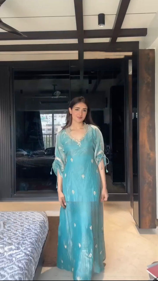 Stunning Japan satin Work Salwar Suit