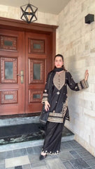 Beautiful Elegance Black Roman Silk Salwar Suit