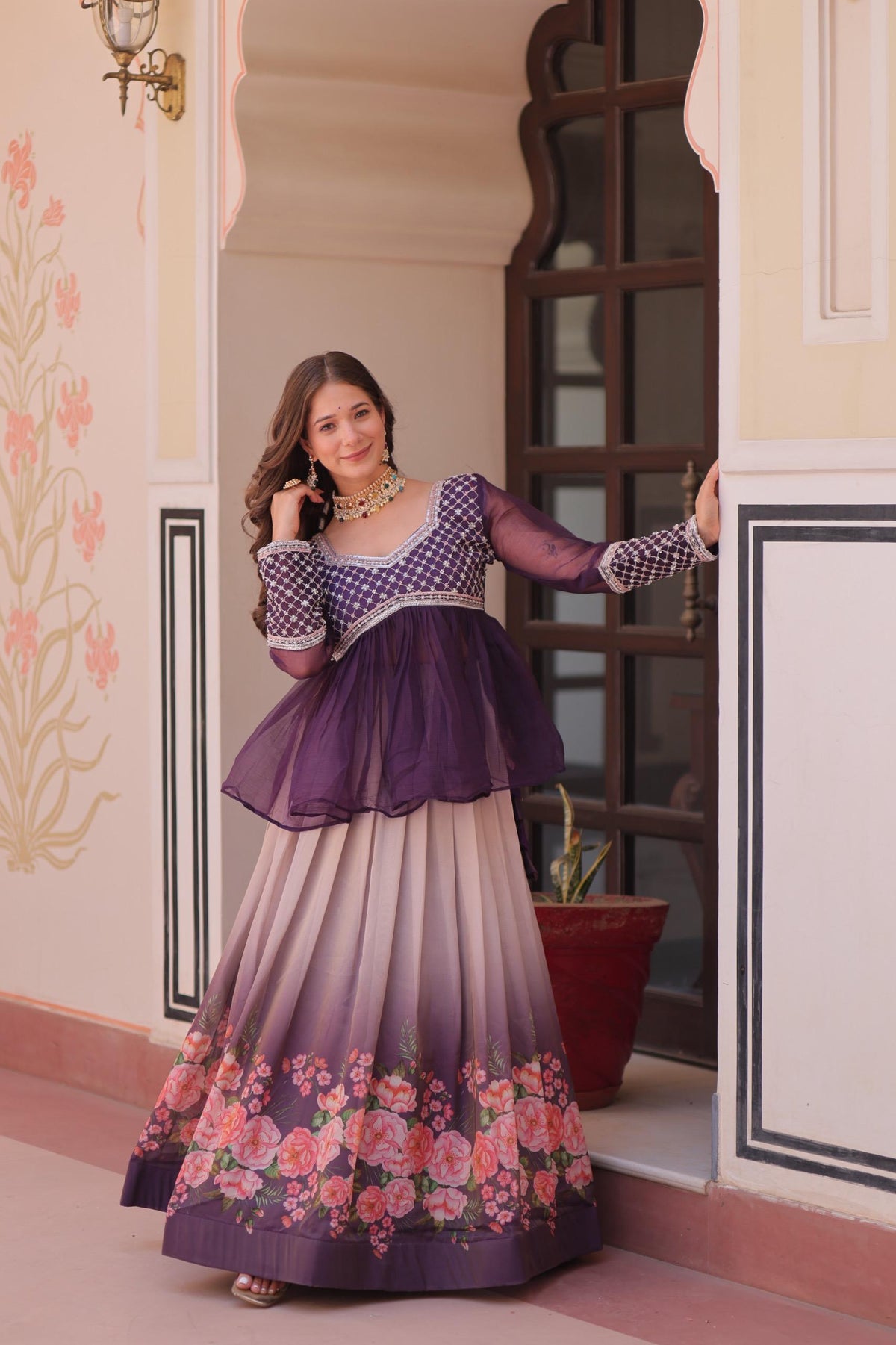 Beautiful Cosmos With Flower Printed Lehenga Choli