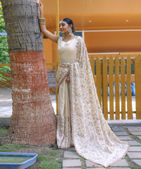 Beautiful Pure Soft Silk Thread With Hand-work Saree