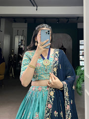 Beautiful Slab Silk Sequence & Thread Embroidery Work Lehenga Choli