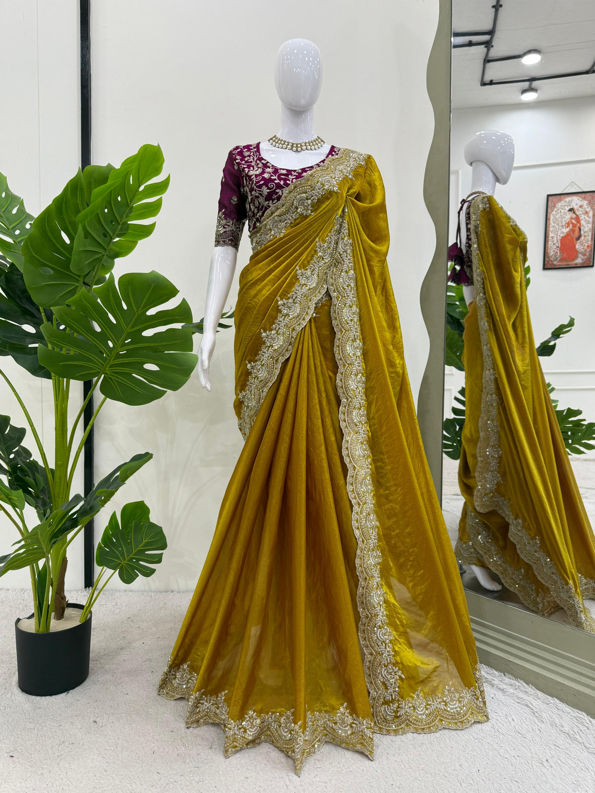 Trending Designer Frendy Silk Thread With Sequence Work Saree