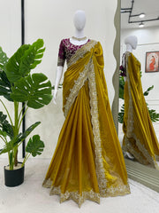 Trending Designer Frendy Silk Thread With Sequence Work Saree