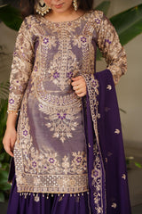 Designer Crazy Silk Heavy Coding Embroidery Sequence Work Sharara