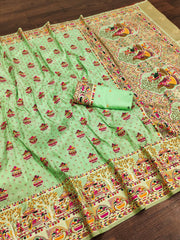 Beautiful Pashmina Kashmiri Zari Weaving Saree