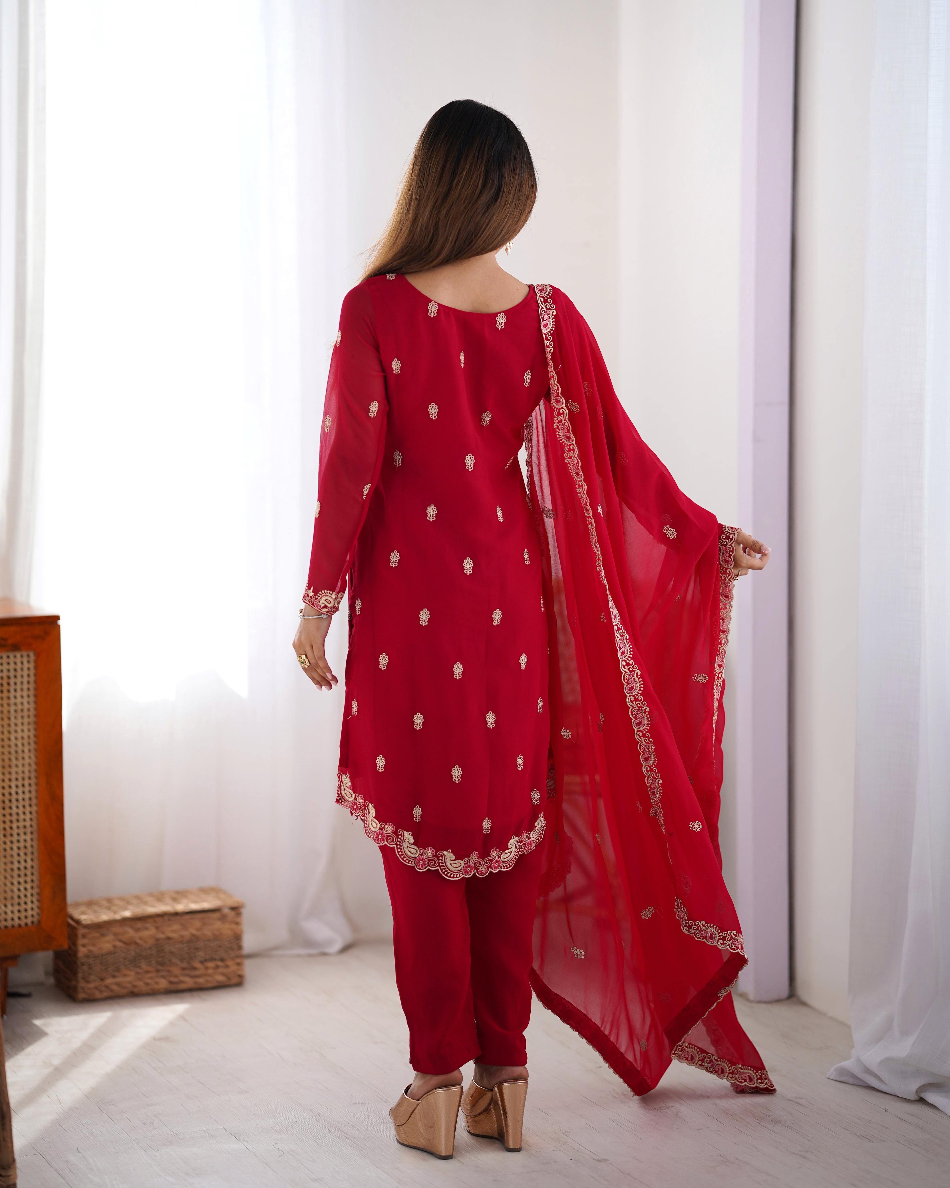 Party-wear Georgette Thread Work Salwar Suit