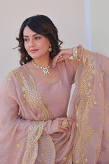 Beautiful Fendy Chiffon Rich Sequence & Zari Embroidered Gown