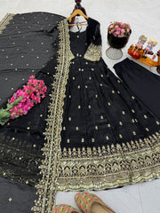 Festive Special Fendy Silk Embroidery Work Gown