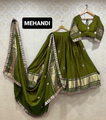 Festive Special Modal Gajji Silk Lagadi Patta With Gotta Work Lehenga Choli