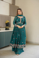 Festival Special Noha Crush Silk Embroidery Thread & Sequence Work Suitt