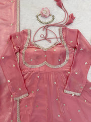 Festive Season Special Red Georgette Thread With Sequence Work Gown