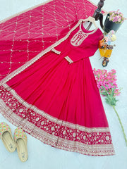 Trending Georgette Embroidery & Sequence Work Gown