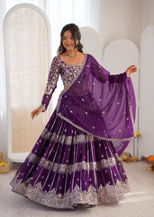 Party-wear Georgette Thread & Sequence Work Lehenga Choli