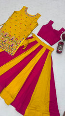 Navratri Special Wear Mustard Yellow Lehenga Choli With Embroidered Shrug