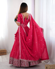 Beautiful Shimmer Silk Thread & Sequence Work Lehenga Choli