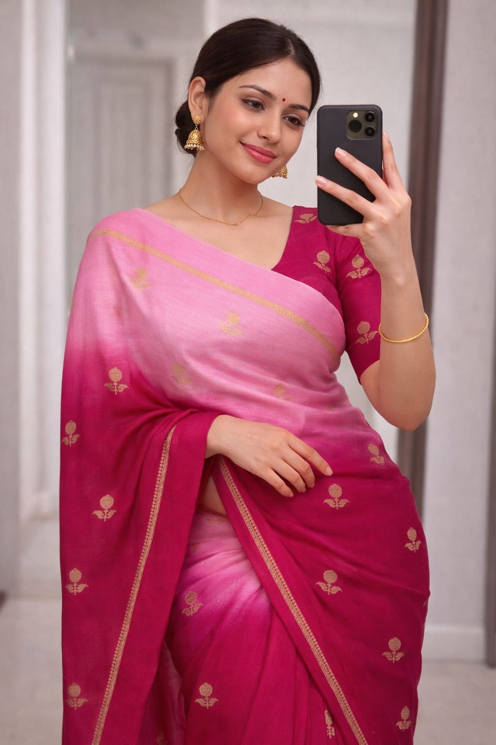Beautiful Viscose Khadi Silk Dual Shaded Saree