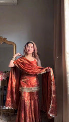 Party-wear Fendy Silk Thread & Sequence With Real Mirror Work Suit