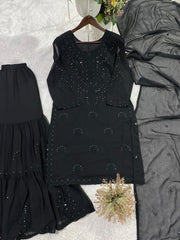 Wedding Special Georgette Embroidery Work Sarara Set