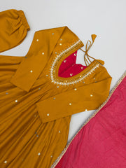 Beautiful Elegant Embroidered Sequence With Real Mirror Designer Gown