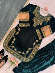 Winter Special Viscose Velvet Thread With Sequence Work Salwar Suit