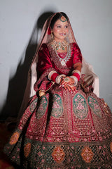 Bridal Special Viral Velvet Zarkan Diamond Work Lehenga Choli