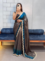 Beautiful Rich Soft Simmer Party-wear Shaded Saree