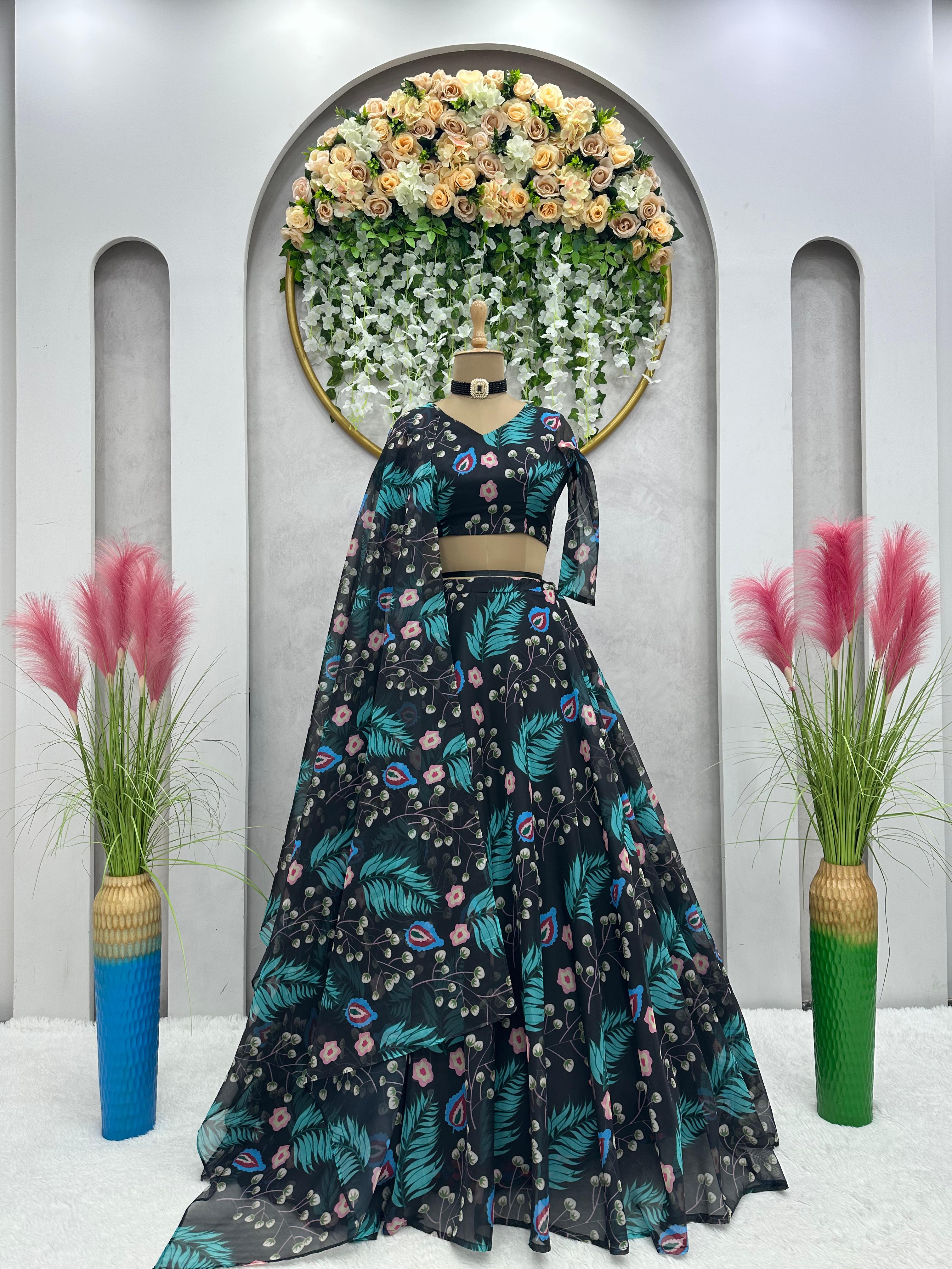 Beautiful Organza Silk Digital Printed Lehenga Choli