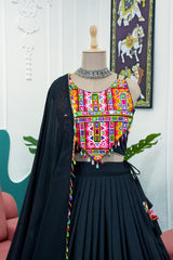 Blockbuster Black Navratri Special Real Mirror Work Lehenga Choli