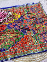 Beautiful Digital Printed Mirror Work Saree