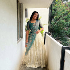 Wedding Wear Fendy Silk Thread & Sequence Work Lehenga With Stitched Blouse