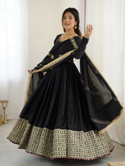 Trending Chinon Silk Thread With Sequence Work Gown
