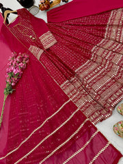 Party-wear Designer Georgette Embroidery Sequence Work Gown
