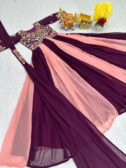 Festival Special Georgette Sequence & Thread Embroidery Work Long Gown